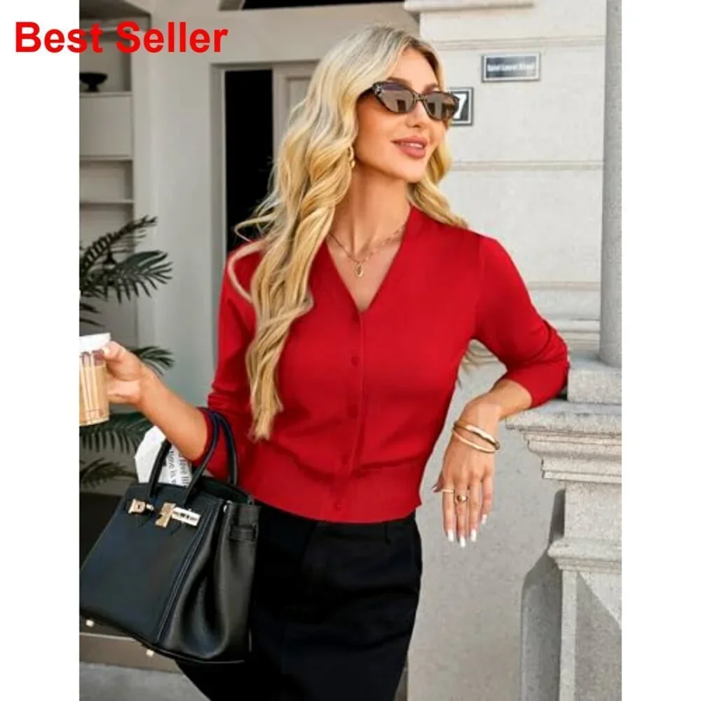 Lightweight Cropped Cardigan V-Neck Open Front Shrug Bolero